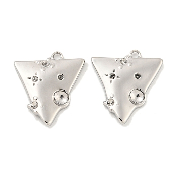 304 Stainless Steel Pendant Rhinestone Settings, Triangle, Stainless Steel Color, 21x19x2.5mm, Hole: 1.8mm, Fit for 1.6~4mm Rhinestone