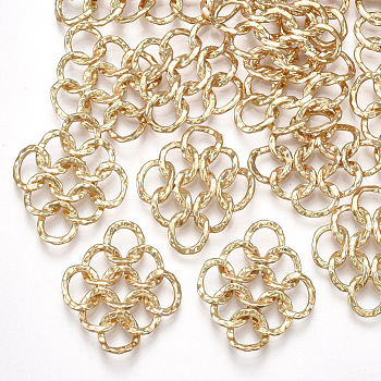 Brass Filigree Joiners Links, Real 18K Gold Plated, 26x22x3mm