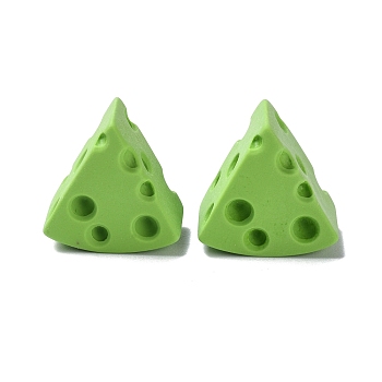 Resin Cabochons, DIY Hair Accessories, Cheese, Lime, 19.5x19.5x11mm