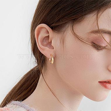 Crescent Moon Chunky Stud Earrings Half Hoop Earrings Open Oval Drop Earrings Teardrop Hoop Dangle Earrings Pull Through Hoop Earrings Statement Jewelry Gift for Women(JE1089C)-6