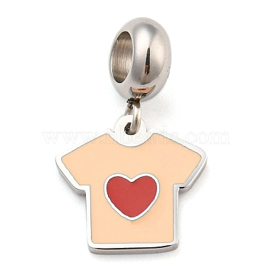 Pink Clothes 304 Stainless Steel Dangle Charms