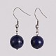 Round 304 Stainless Steel Natural Lapis Lazuli Dangle Earrings(EJEW-JE01973-06)-1