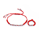 Bracelets de perle tressés en cordon de nylon réglable et ensembles de bagues(SJEW-JS01029)-2