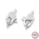 Rhodium Plated 925 Sterling Silver Lobster Claw Clasps(STER-L055-066P)-1