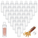 60Pcs Resin Bead Tubes with Hanging Cap, Column, Clear, 2x6.7cm, Inner Diameter: 1.7cm(CON-BC0007-69)