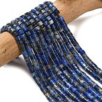 Natural Lapis Lazuli Beads Strands, Disc, Heishi Beads, 3x2.5mm, Hole: 0.6mm, about 148pcs/strand, 15.31''(38.9cm)(G-P608-A06-01)