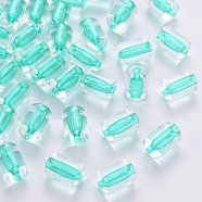 Transparent Acrylic Beads, Column, Turquoise, 10x7.5mm, Hole: 1.8mm, about 950pcs/500g(TACR-S154-17A-68)