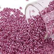 TOHO Round Seed Beads, Japanese Seed Beads, (PF563) PermaFinish Hot Pink Metallic, 11/0, 2.2mm, Hole: 0.8mm, about 5555pcs/50g(SEED-XTR11-PF0563)