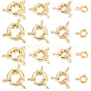 Elite 4 Styles Rack Plating Brass Spring Clasps, Real 18K Gold Plated, 9~15x7x~153~5mm, Hole: 1.5~2.5mm(FIND-PH0006-09)