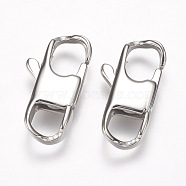 304 Stainless Steel Lobster Claw Clasps, Stainless Steel Color, 22.5x11.5x4mm, Hole: 5.5x6mm(STAS-O114-056C-P)