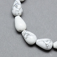Natural Howlite Gemstone Bead Strands, teardrop, 14~15x10mm, Hole: 1.5mm, about 28pcs/strand, 15.75 inch(G-T004-19)