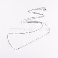 304 Stainless Steel Cable Chain Necklaces, with Lobster Claw Clasps, Stainless Steel Color, 27.5 inch(70cm)(NJEW-JN01526-04)