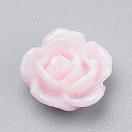 Resin Cabochons, Rose Flower, Misty Rose, 10x5mm, Bottom: 7~8mm(CRES-Q197-29R)