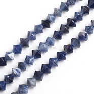 Natural Sodalite Beads Strands, Bicone, 3.9~4x4mm, Hole: 0.8mm, about 99pcs/strand, 15.16 inch(38.5cm)(G-E560-E01-4mm)