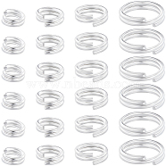 80Pcs 4 Styles Brass Split Rings, Double Loops Jump Rings, 925 Sterling Silver Plated, 20~24 Gauge, 4~8x1.7~2mm, Inner Diameter: 3~6.3mm, 20pcs/style(KK-BBC0014-05)