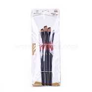 Nylon Hair Oil Paint Brush Pen, with Aluminium Tube, Black, 180~200x5~9mm, 5pcs/set(AJEW-L072-50C)