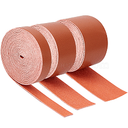 3 Rolls 3 Styles Glossy Style PU Leather Ribbon, Flat, Saddle Brown, 1/2~1-1/2 inch(12.5~37.5mm), 1 roll/style(DIY-GF0008-59)