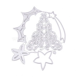 Christmas Carbon Steel Cutting Dies Stencils, for DIY Scrapbooking/Photo Album, Decorative Embossing DIY Paper Card, Christmas tree, Matte Platinum Color, 148x113.3x0.7mm(DIY-K015-11)