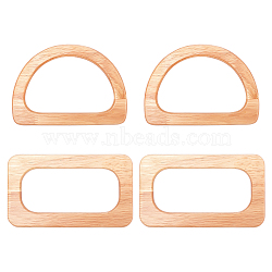 4Pcs 2 Styles Wooden Bag Handle, Bag Replacement Accessories, BurlyWood, 2pcs/style(WOOD-CA0001-29B)