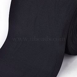 Flat Elastic Rubber Band, Black, 15cm(OCOR-WH0052-19A-02)