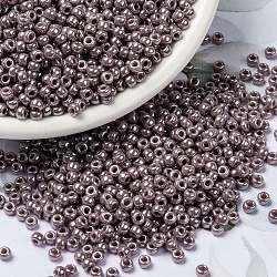 MIYUKI Round Rocailles Beads, Japanese Seed Beads, 8/0, (RR437) Opaque Mauve Luster, 8/0, 3mm, Hole: 1mm, about 2111~2277pcs/50g(SEED-X0055-RR0437)