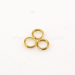 Stainless Steel Split Rings, Double Loops Jump Rings, Golden, 5x1.2mm, about 3.8mm inner diameter(STAS-I326-01G)