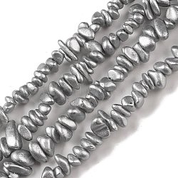 Electroplate Glass Beads Strands, Chip, Light Grey, 2.5~6.5x3~10x4~12.5mm, Hole: 1mm, 33.86''(86cm)(GLAA-P062-B07)