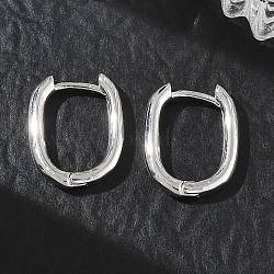 Brass Hoop Earrings for Women, U-Shape, Long-Lasting Plated, Rack Plating, Lead Free & Cadmium Free, Platinum, 17x13.5x2.5mm(KK-CBA760A-09P)