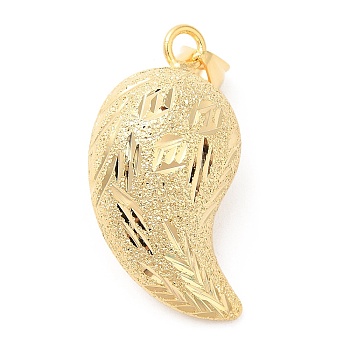 Brass Pendants, Cadmium Free & Lead Free, Horn Charm, Real 24K Gold Plated, 31x13x16mm, Hole: 7X4.5mm