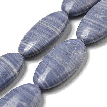 Synthetic Blue Lace Agate Beads Strands, Flat Oval, 29~30x15x5.5~6mm, Hole: 1mm, about 14pcs/strand, 16.14''(41cm)