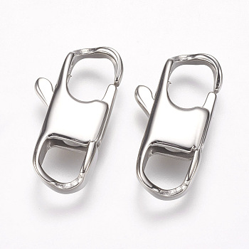 304 Stainless Steel Lobster Claw Clasps, Stainless Steel Color, 22.5x11.5x4mm, Hole: 5.5x6mm