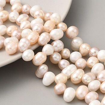 Natural Cultured Freshwater Pearl Beads Strands, Top Drilled, Rice, Mixed Color, 7~8mm, Hole: 0.6mm, about 31pcs/strand, 7.28 inch(18.5cm)