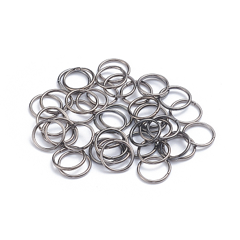 Iron Jump Rings, Open Jump Rings, Round Ring, Gunmetal, 18 Gauge, 10x1mm, Inner Diameter: 8mm, about 100pcs/bag