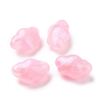 Opaque Acrylic Beads, Glitter Beads, Cloud, Pearl Pink, 16.5x26x13mm, Hole: 2mm, about 150pcs/500g