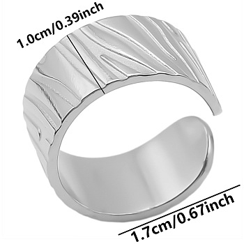 Minimalist 304 Stainless Steel Wide Band Cuff Open Rings for Women