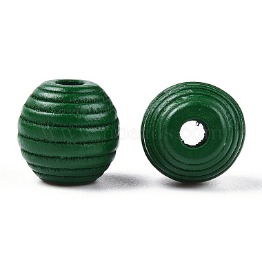 Painted Natural Wood Beehive Beads(WOOD-S049-04B-04)-2