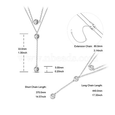 colliers à plusieurs niveaux en argent sterling plaqué rhodium shegrace 925(JN844A)-6