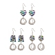 3 Pair 3 Style Heart & Trapezoid & Flat Round Acrylic Dangle Earrings(EJEW-JE05204)-1
