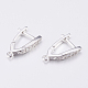 Brass Micro Pave Cubic Zirconia Hoop Earring Findings with Latch Back Closure(ZIRC-K075-30P)-2