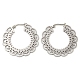 Non-Tarnish 304 Stainless Steel Hollow Flower Hoop Earrings(EJEW-P248-03P)-2