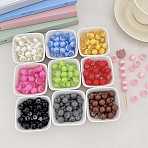 Transparent Acrylic Beads, Bead in Bead, Round, with Glitter Powder, Mixed Color, 12mm, Hole: 3mm, about 520pcs/500g(OACR-N138-44)
