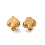 304 Stainless Steel Beads, Ion Plating(IP), Arrow, Real 18K Gold Plated, 4x4x3mm, Hole: 1.2mm(STAS-L315-039G)