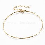 304 Stainless Steel Boston Link Chain Bracelets, with Lobster Claw Clasps, Golden, 7-7/8 inchx1/8 inchx1/8 inch(200x1x1mm)(BJEW-K172-26G)