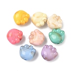 Acrylic Beads, Imitation Gemstone Style, Paw Print, Mixed Color, 16.5x18x11mm, Hole: 2.5mm, about 241pcs/500g(SACR-B009-02)