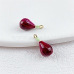 Fruit Alloy Enamel Pendants, Golden, Fig, 17.5x8.5mm, Hole: 1.4mm(X-ENAM-P264-02E-G)