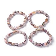 Natural Pink Opal Bead Stretch Bracelets, Tumbled Stone, Nuggets, Inner Diameter: 2~2-1/4 inch(5.2~5.6cm)(BJEW-K213-46)