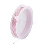 Copper Wire, Round, for Jewelry Making, Pink, 24 Gauge, 0.5mm, about 75.46 Feet(23m)/Roll(CWIR-TAC0002-01C-PI)