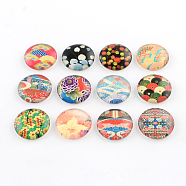 Half Round/Dome Pattern Photo Glass Flatback Cabochons for DIY Projects, Mixed Color, 14x4mm(GGLA-Q037-14mm-43)