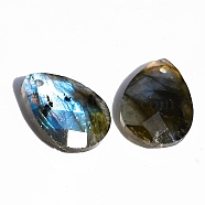 Natural Labradorite Pendants, Faceted Teardrop Charms, 18x13x6mm(PW-WGF49F5-05)