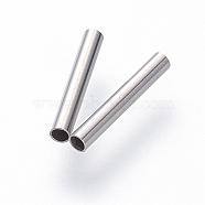 304 Stainless Steel Tube Beads, Stainless Steel Color, 10x1.5mm, Hole: 1mm(STAS-S064-18)